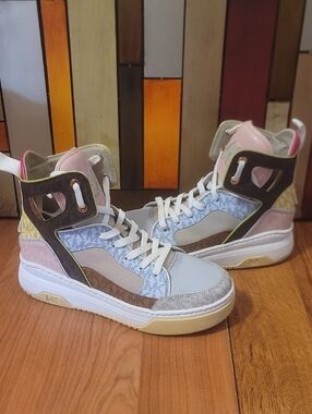 Michael Kors Colorful Monogrammed Mk Hightop Platforms Womens 8
